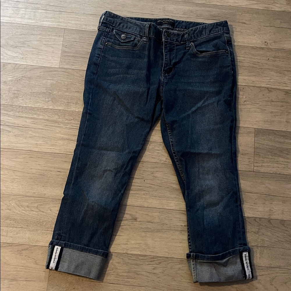 Banana Republic Blue Denim Jeans cuffed sz 28 6p